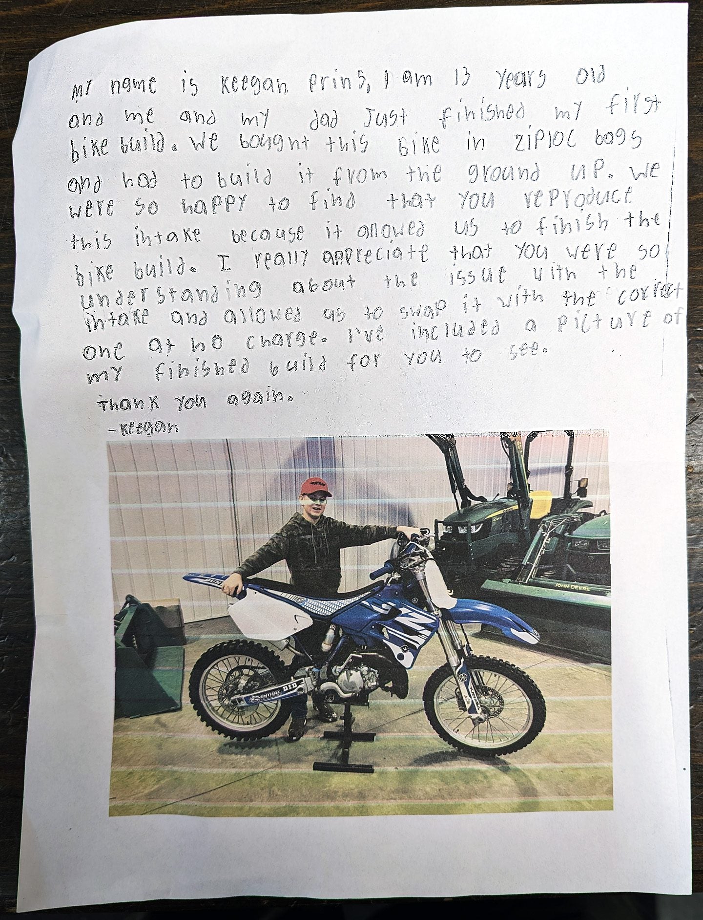 Keegan letter