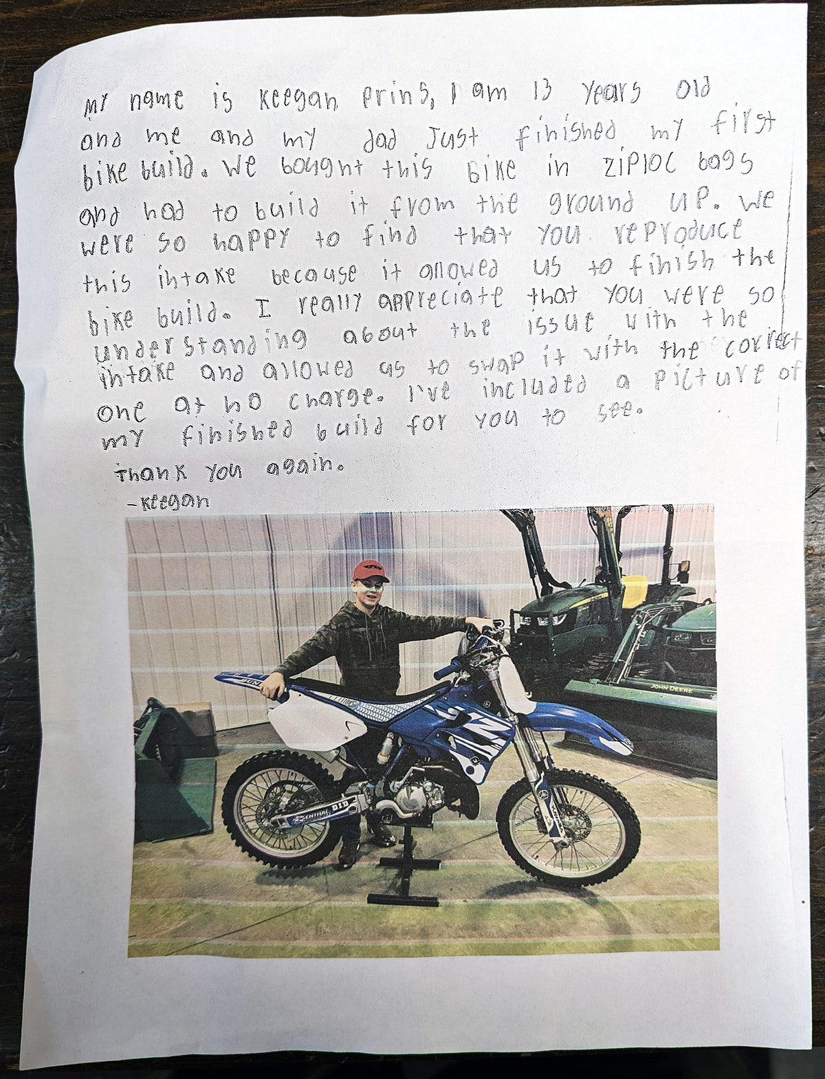 Keegan letter